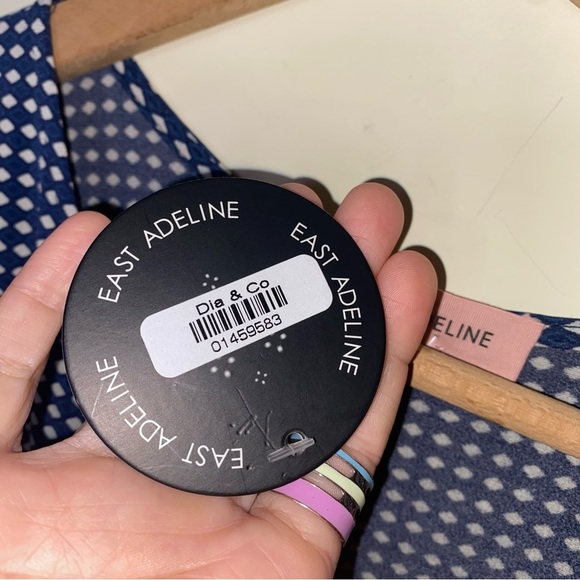 NWT East Adeline Plus Size 2x Stretch Navy Midi Pullover Boho Short Sleeve Dress - Picture 4 of 7